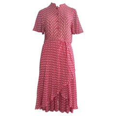 Vintage Valentino Couture Pink Dress with White Polka Dots