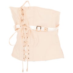 Tom Ford Womens Blush Pink Cotton Lace Up Corset Size IT40 /US4