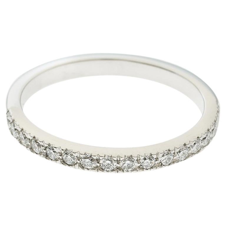 Tiffany & Co. Soleste Diamond Platinum Half Eternity Wedding Band Ring Size 54