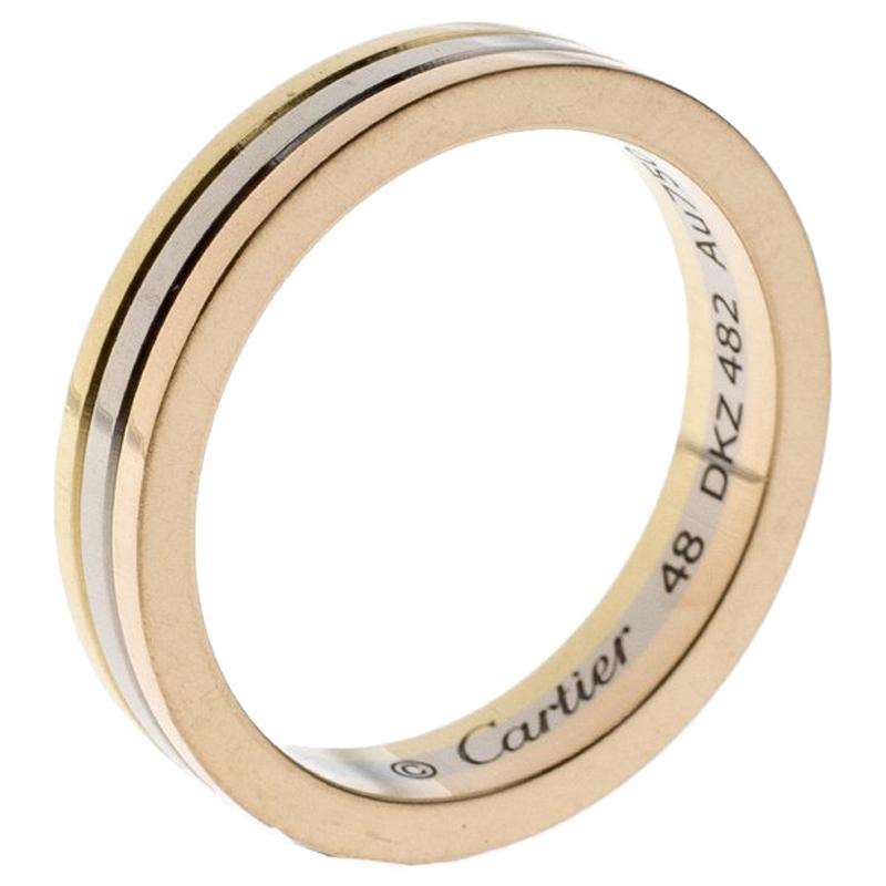 Cartier Trinity 18K Three Tone Gold Wedding Band Ring Size 48