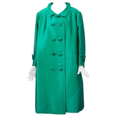 Manteau de soirée Jean Patou en soie verte