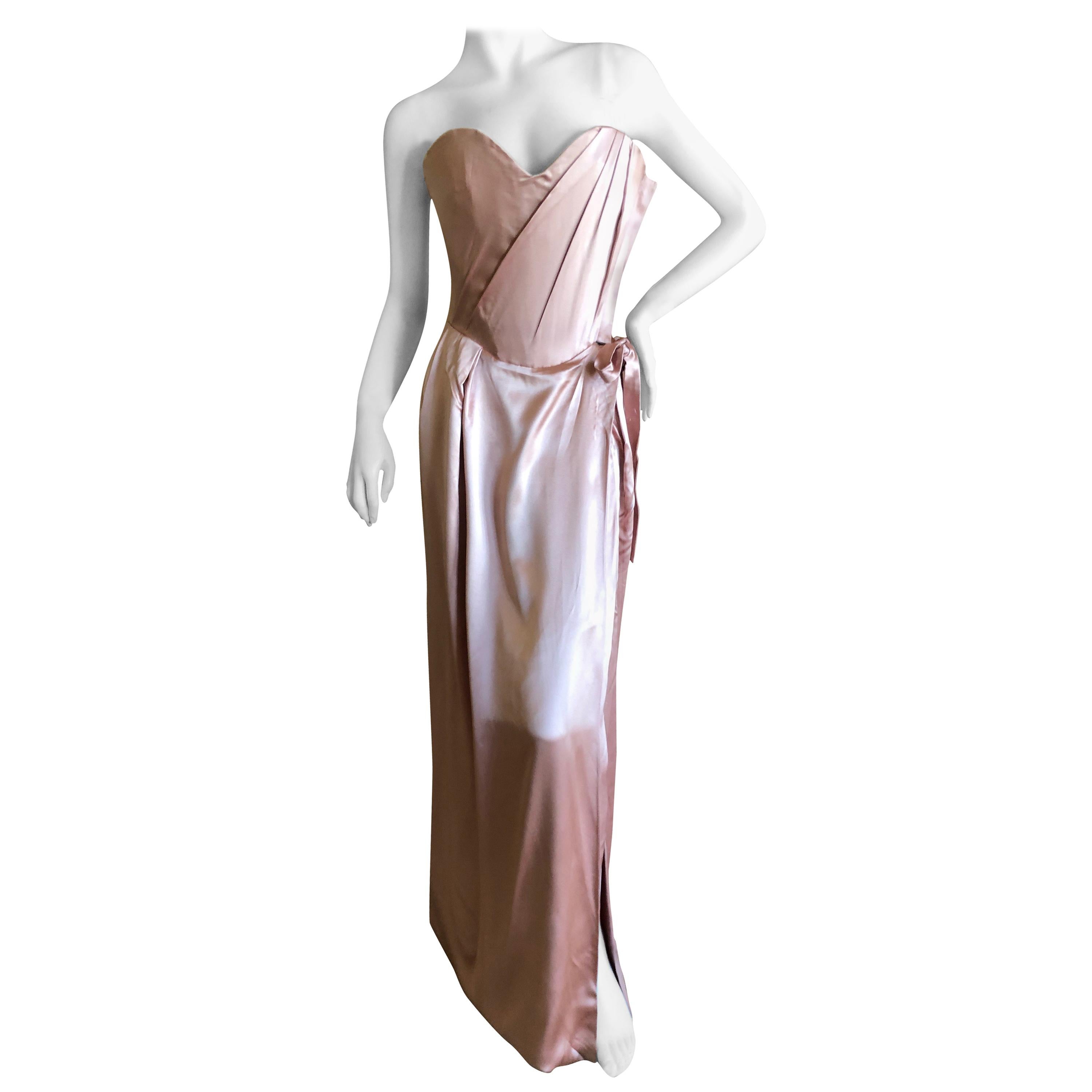 Vivienne Westwood Gold Label Rose Pink "Dalma" Silk Satin Evening Dress NWT UK12 im Angebot