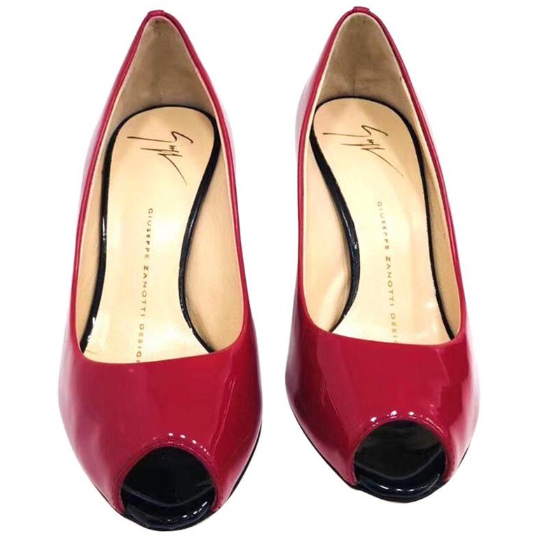 Giuseppe Zanotti Red Cowhide Lether Fish Beak Shoes Size 34.5 For Sale ...