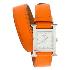 Hermes Orange Double-Strap Watch