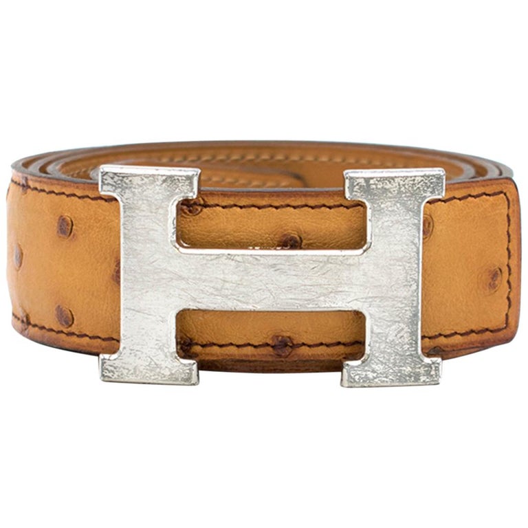 Hermes Caramel Ostrich leather belt at 1stDibs hermes ostrich belt