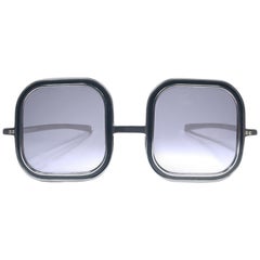 Vintage Renauld Silver Oversized Frame Grey Lens 1980 Sunglasses Made in USA
