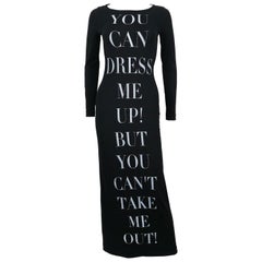 Moschino Vintage Iconic "You Can Dress Me Up..." Bodycon Maxi Dress US Size 6