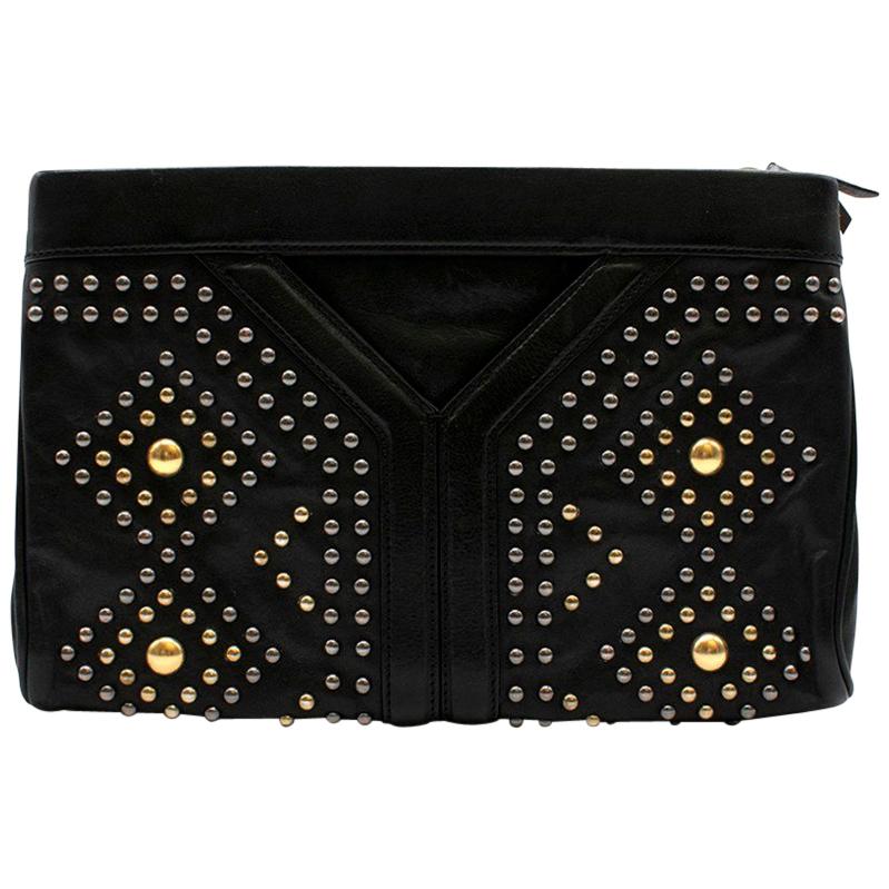 Yves Saint Laurent Y Rock leather clutch For Sale