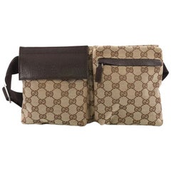 Gucci Vintage Double Belt Bag GG Canvas
