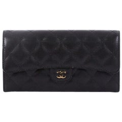 Chanel CC Gusset Classic Flap Wallet Pixel Effect Quilted Calfskin Long