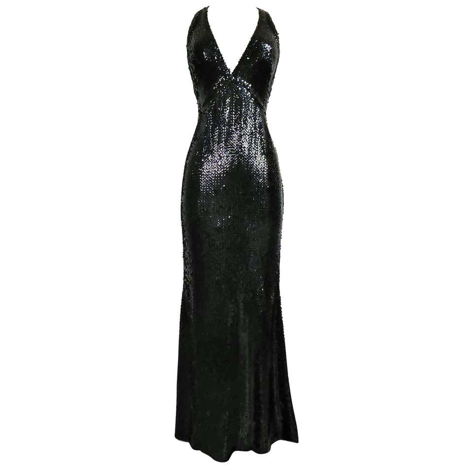 1979 Loris Azzaro Couture Sequin Poker Novelty Hourglass Gown With Tags ...