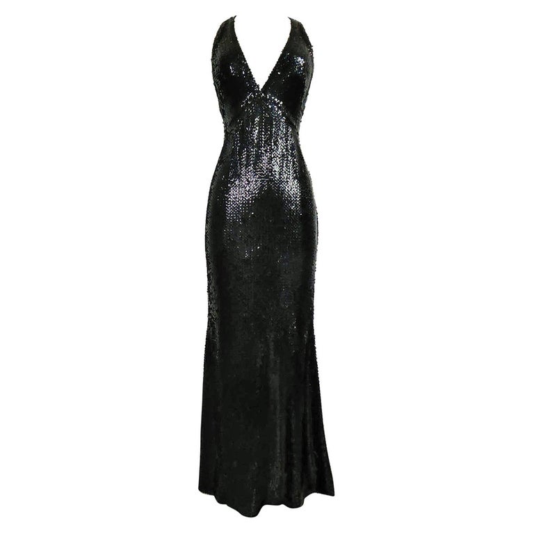 A Loris Azzaro Couture Embroidered Sequins Evening Dress Circa 1970/1980 For Sale
