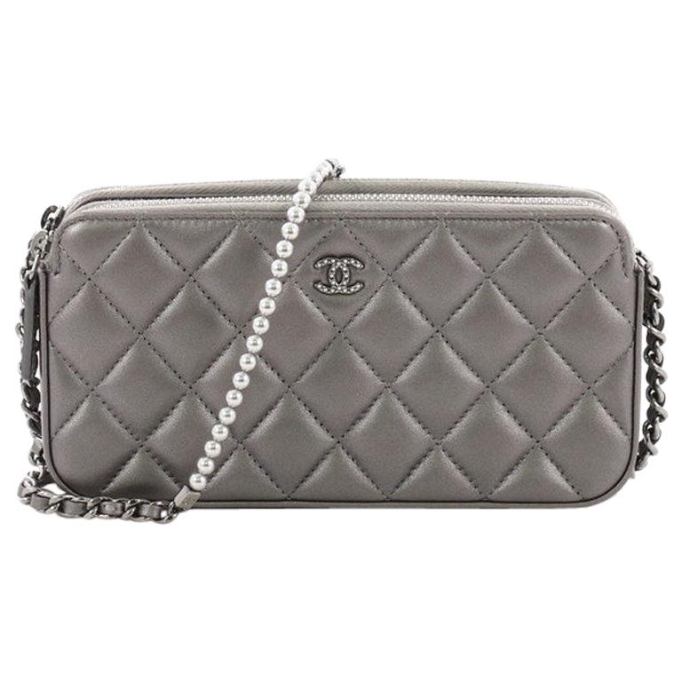 Chanel Double Zip Clutch With Chain