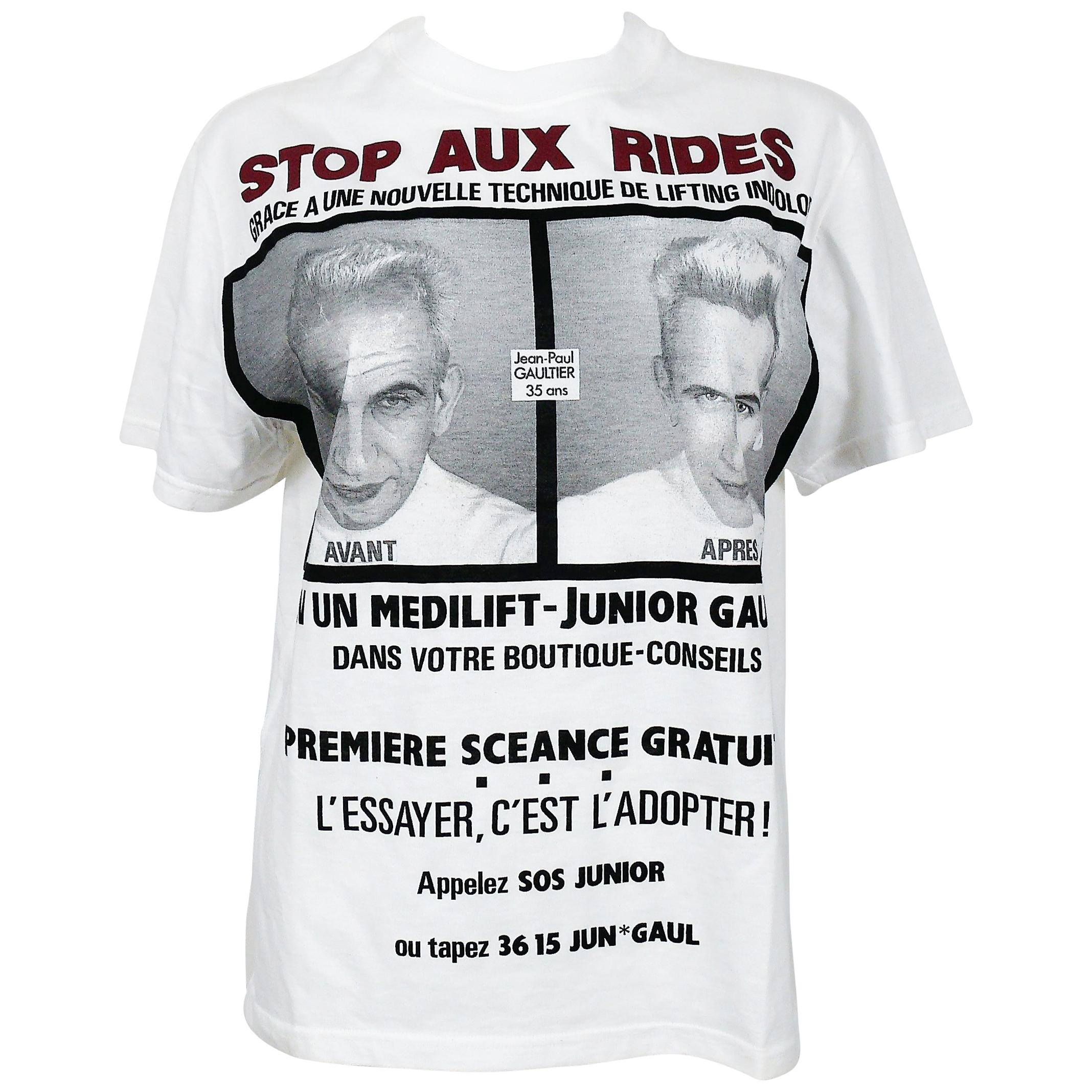 Jean Paul Gaultier Vintage Stop Aux Rides T-Shirt Size L