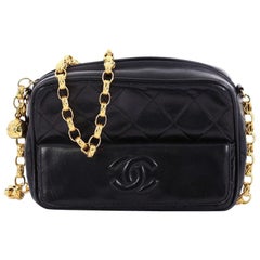 Chanel Vintage Camera Tassel Bag Quilted Leather Mini