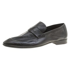 Berluti Black Leather Penny Loafers Size 42.5