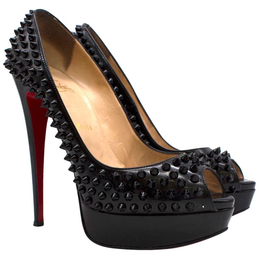 Christian Louboutin Lady Peep Spikes 145mm leather pumps US 8.5