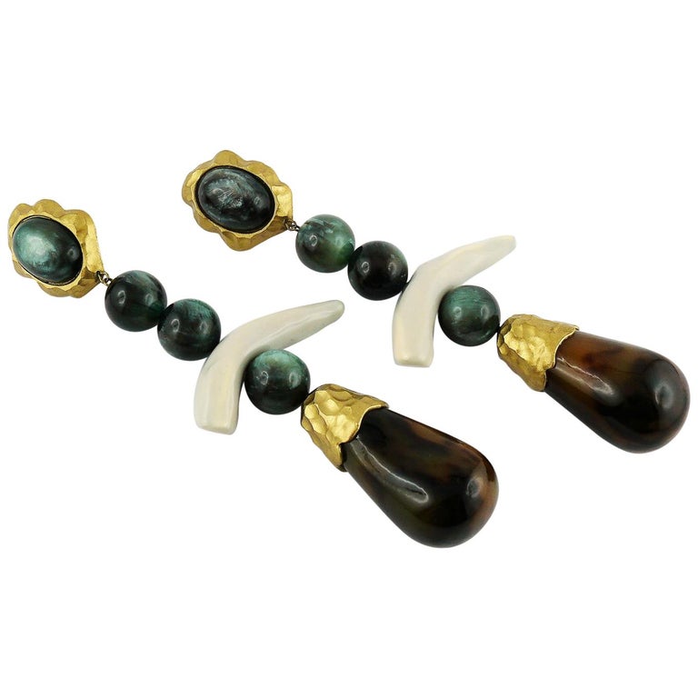 Christian Lacroix Vintage Massive Dangling Earrings 1