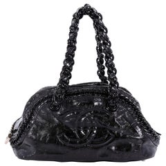 Chanel Resin Luxe Ligne Bowler Bag Patent Medium