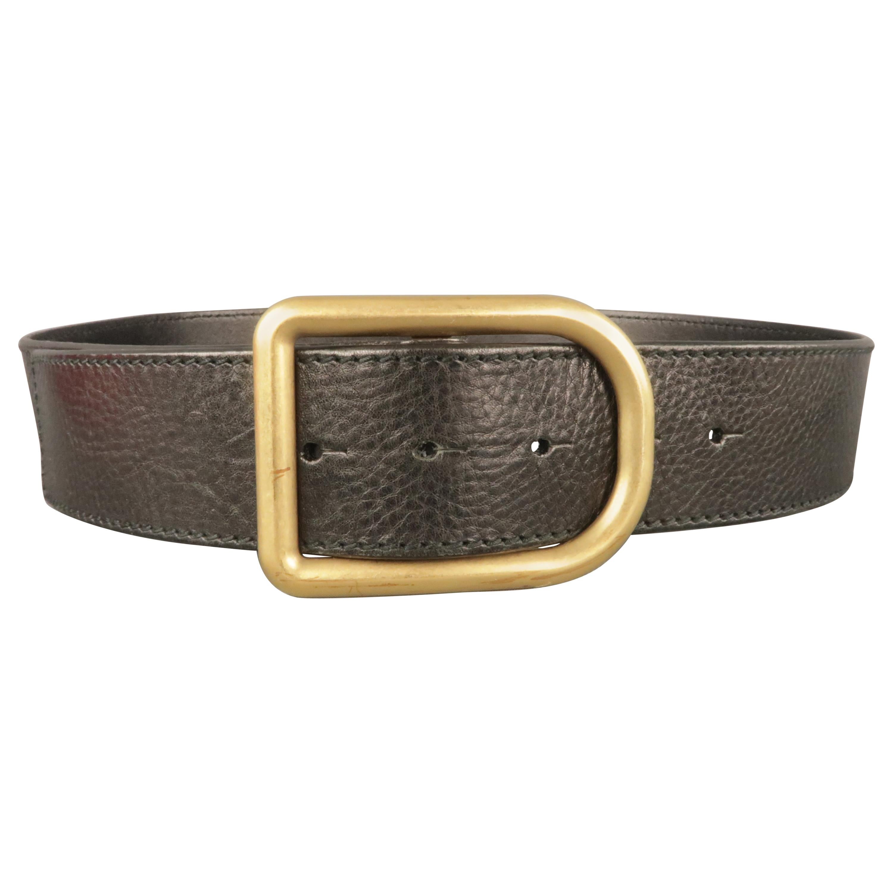  VALENTINO GARAVANI Size 34 Black Leather Belt