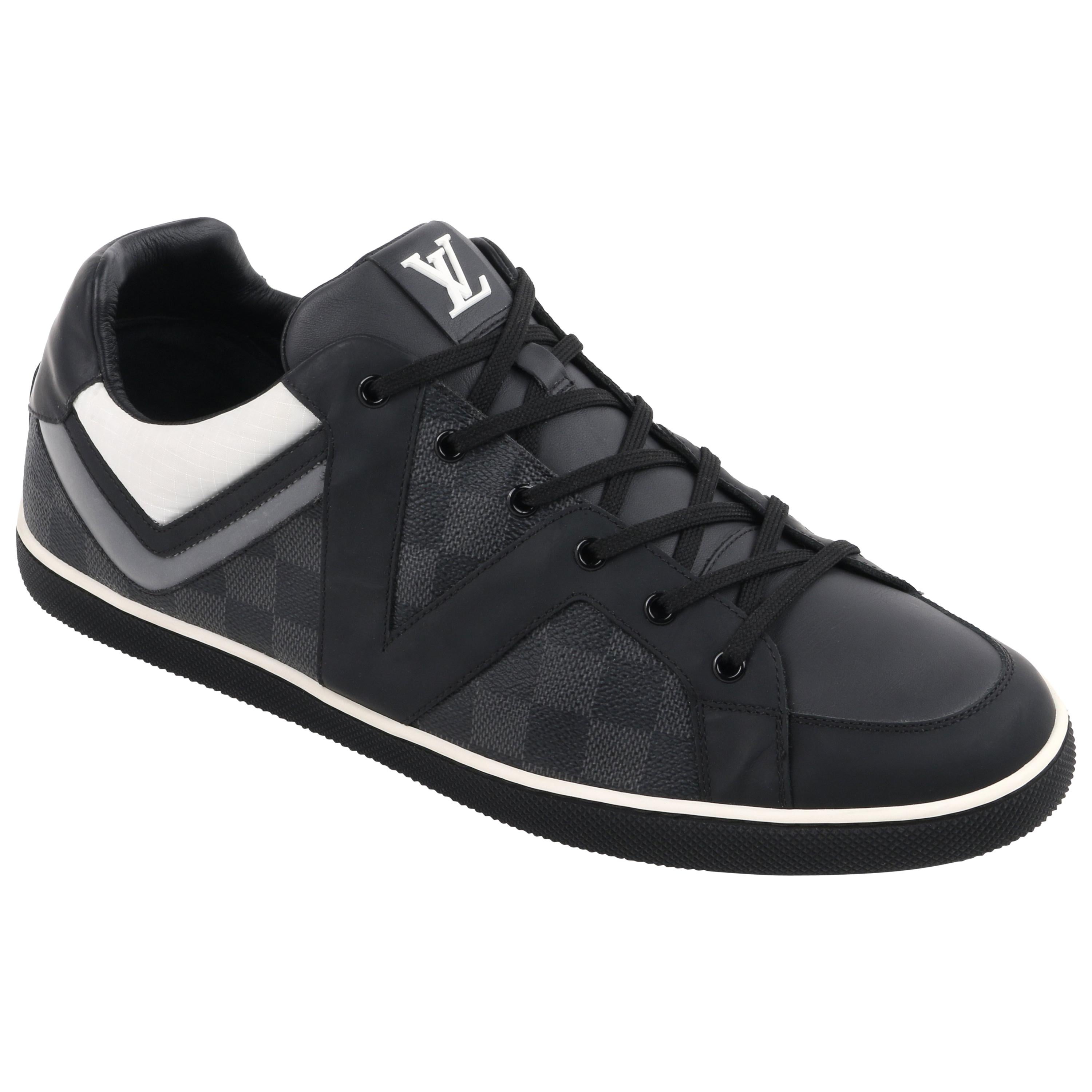 LOUIS VUITTON A/W 2012 "Heroes" Graphite Damier Canvas & Leather Low Top Sneaker