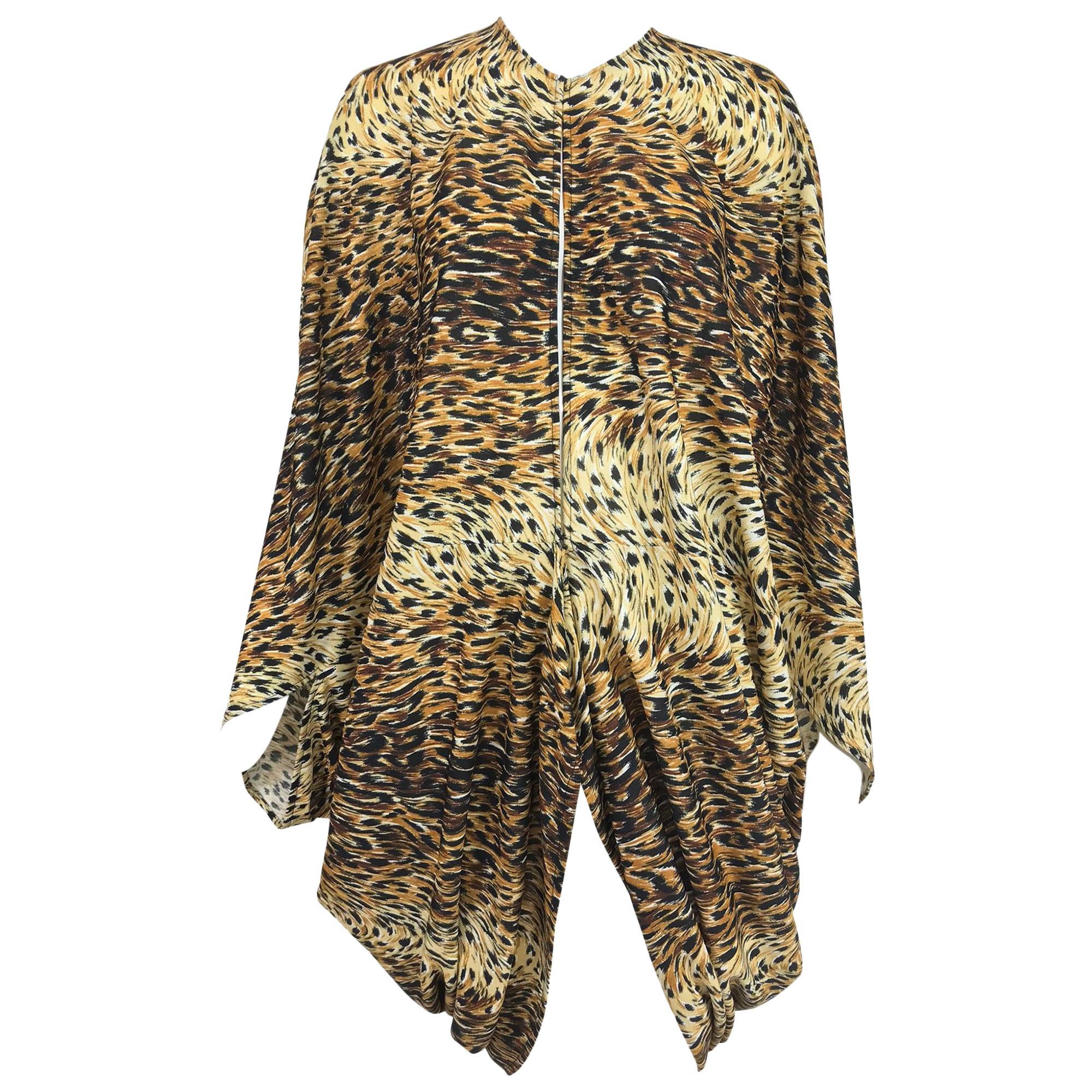 Norma Kamali OMO leopard print cocoon jacket 1980s