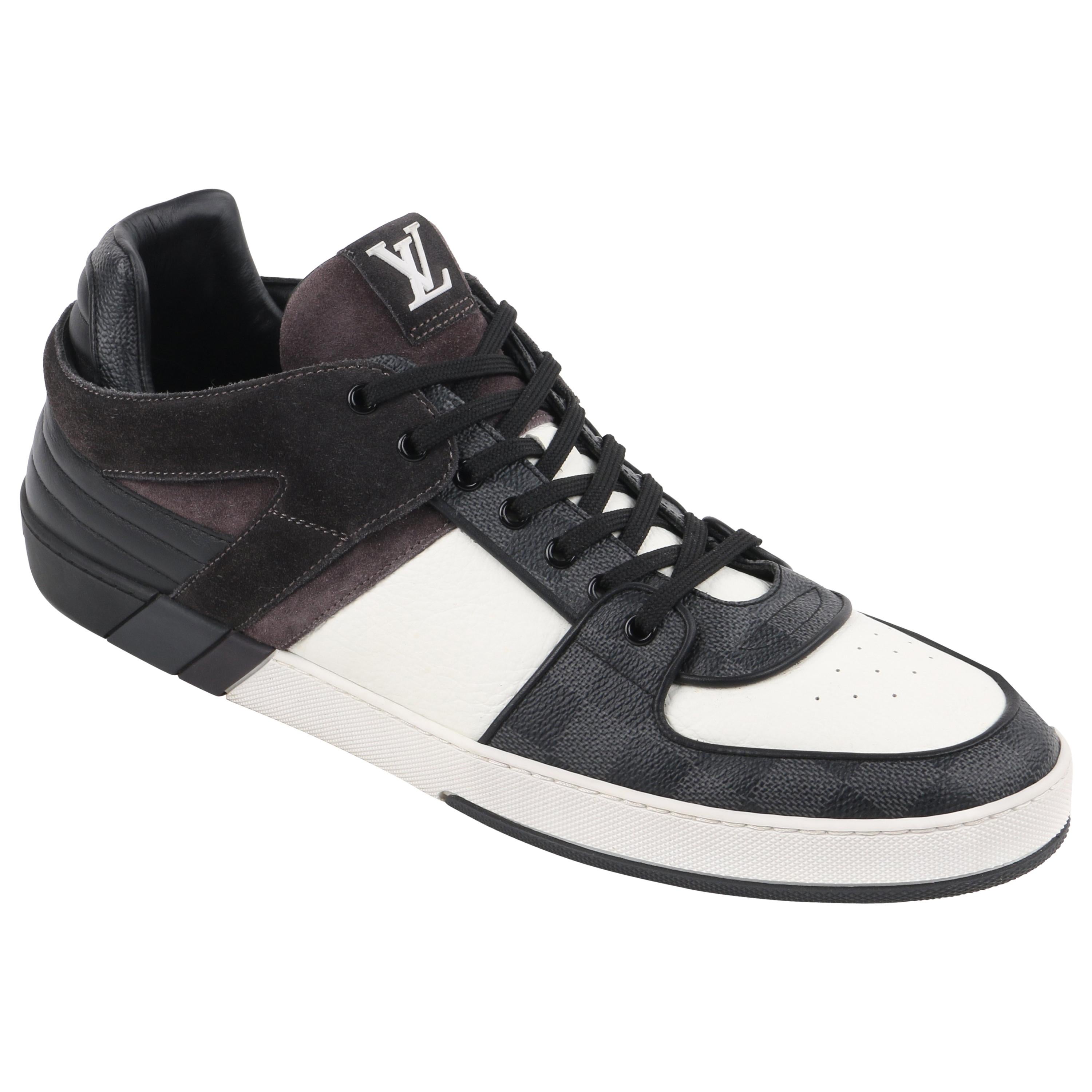 LOUIS VUITTON S/S 2012 "Ace" Graphite Damier Canvas & Leather Low Top Sneaker