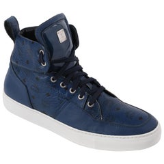MCM by MICHALSKY A/W 2012 "Urban Nomad II" Blue Monogram Leather Hi Top Sneaker