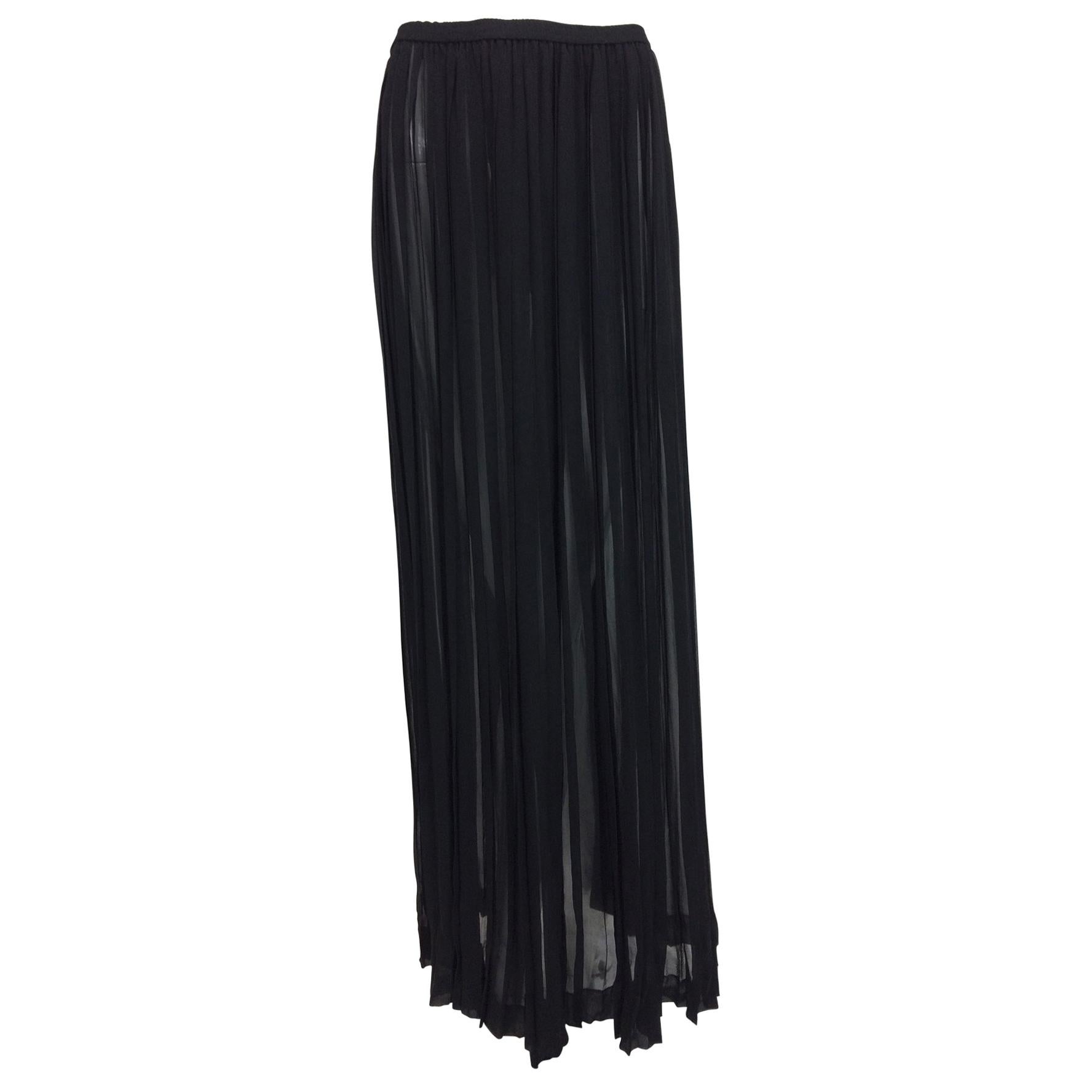 chiffon knife pleated maxi skirt