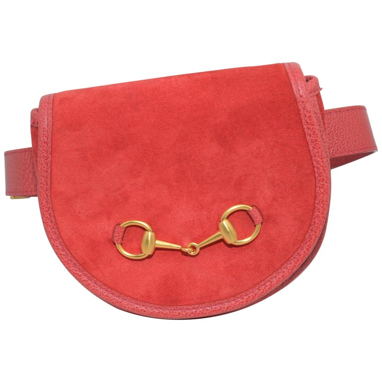 Gucci Vintage Suede Belt Bag with Horsebit at 1stDibs