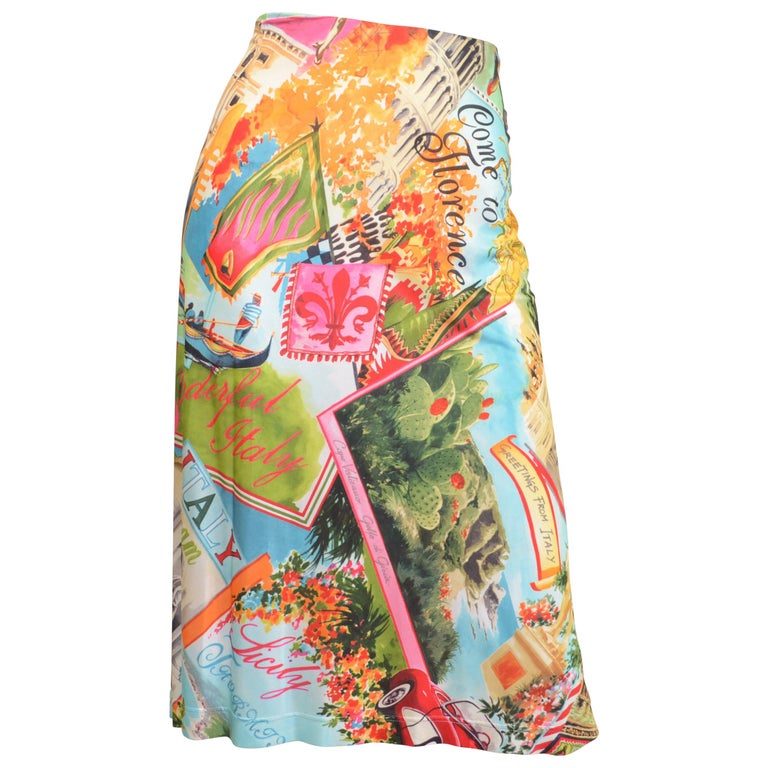 Dolce and Gabbana Florence Print Jersey Skirt at 1stDibs