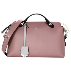 Fendi English Rose Pink Calfskin Leather Medium By The Way Boston Bag W/ Strap