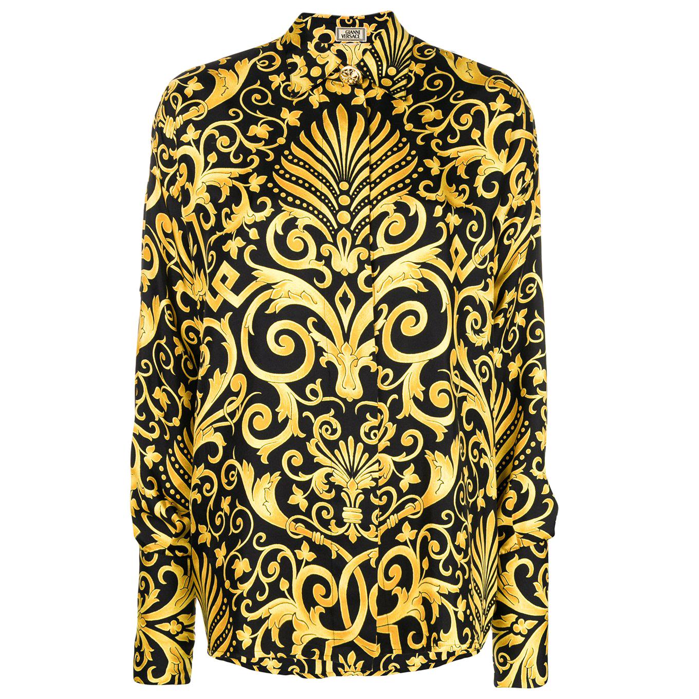 1980s Gianni Versace Baroque Printed Silk Shirt