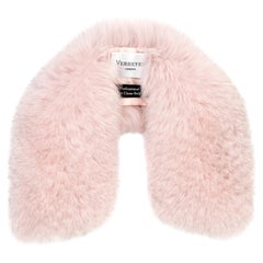 Verheyen London Peter Pan Collar in Pastel Rose Pink Fox Fur and lined in silk 