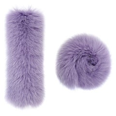 Verheyen London Pair of Snap on Fox Fur Cuffs in Lilac (Small size)