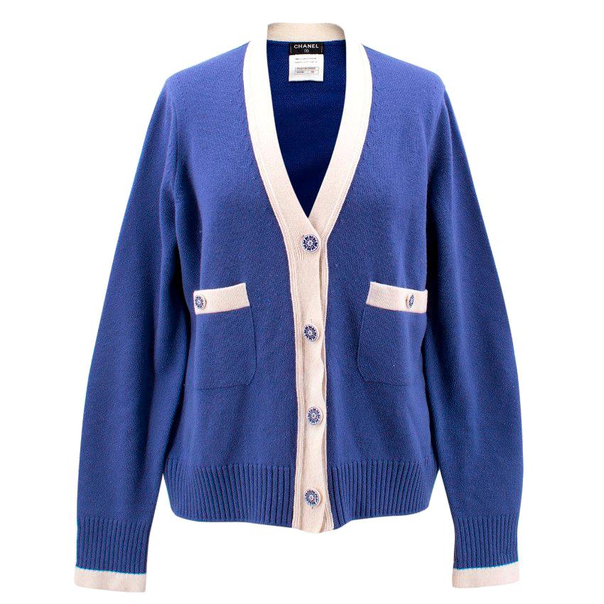 Chanel Blue and White cardigan US 10 at 1stDibs | white and blue ...