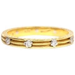 Cathy Waterman 22K Yellow Gold & Diamond Band Ring Sz 6