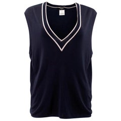 Chanel Navy Uniform Knit Vest US 12