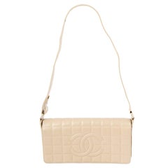 Chanel beige leather CHOCOLATE QUILT SMALL Shoulder Bag