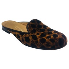 Stubbs & Wootton Velvet Leopard Mule