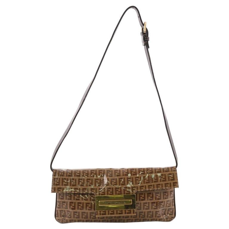 Fendi Convertible Clutch Zucchino Coated Canvas at 1stDibs