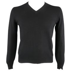 BRUNELLO CUCINELLI Size 36 Black Solid Cashmere V-Neck Pullover