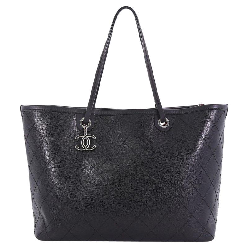 Chanel Fever Tote Quilted Caviar Large
