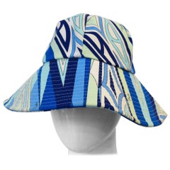 Retro 1990s Emilio Pucci Abstract Motif Cotton Bucket Hat 