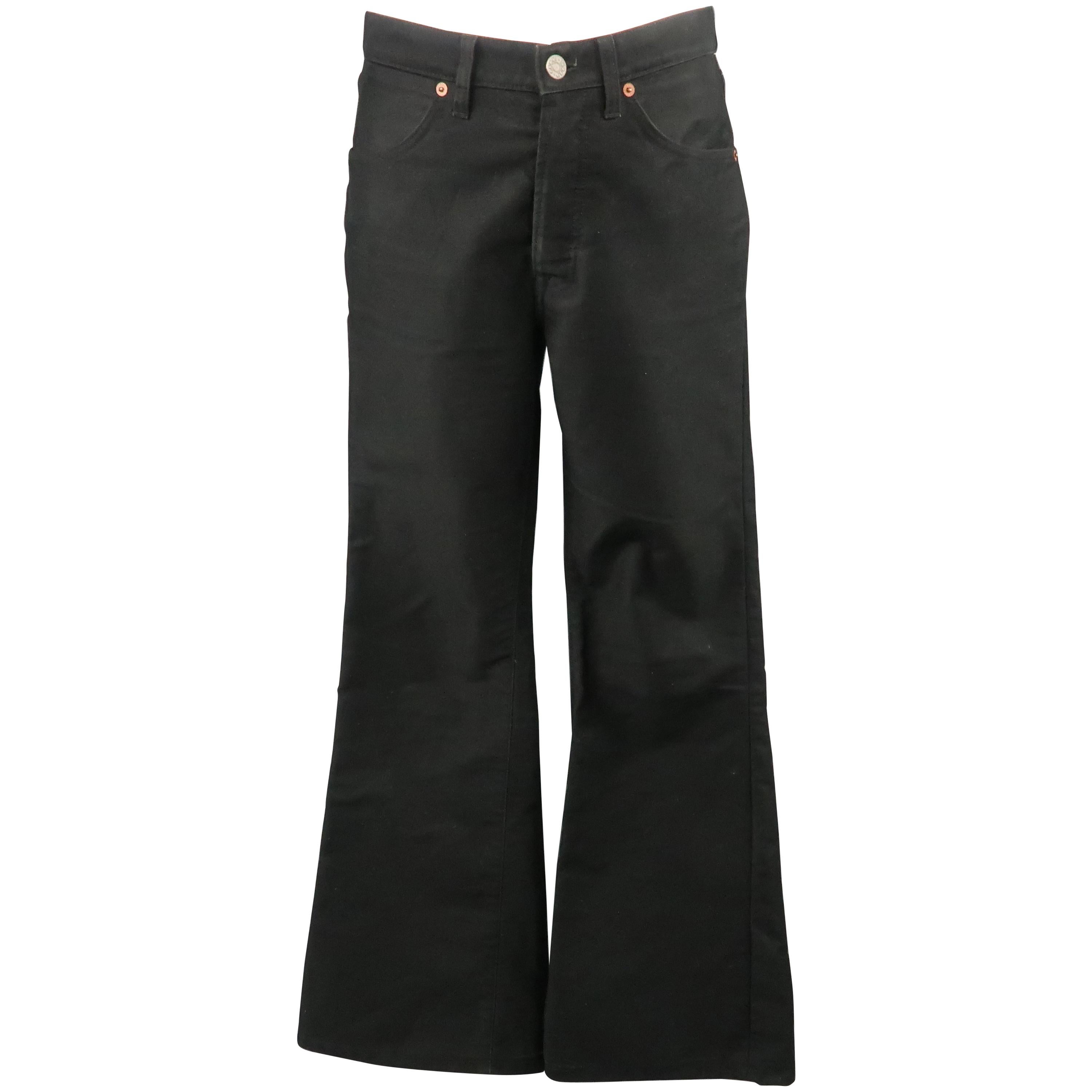 GUCCI by TOM FORD Size 29 Black Cotton Flared Bell Bottom Jeans at ...