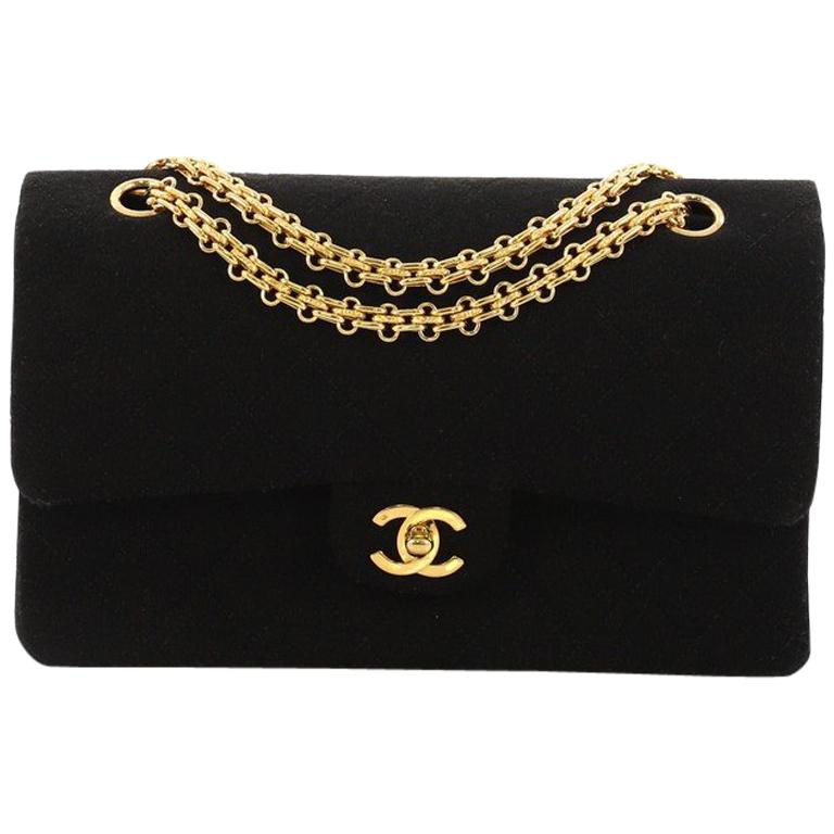 Chanel Vintage Reissue Chain Double Flap Bag Quilted Jersey Medium