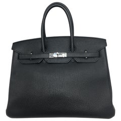 Hermes Black Birkin 35 in Togo with Palladium