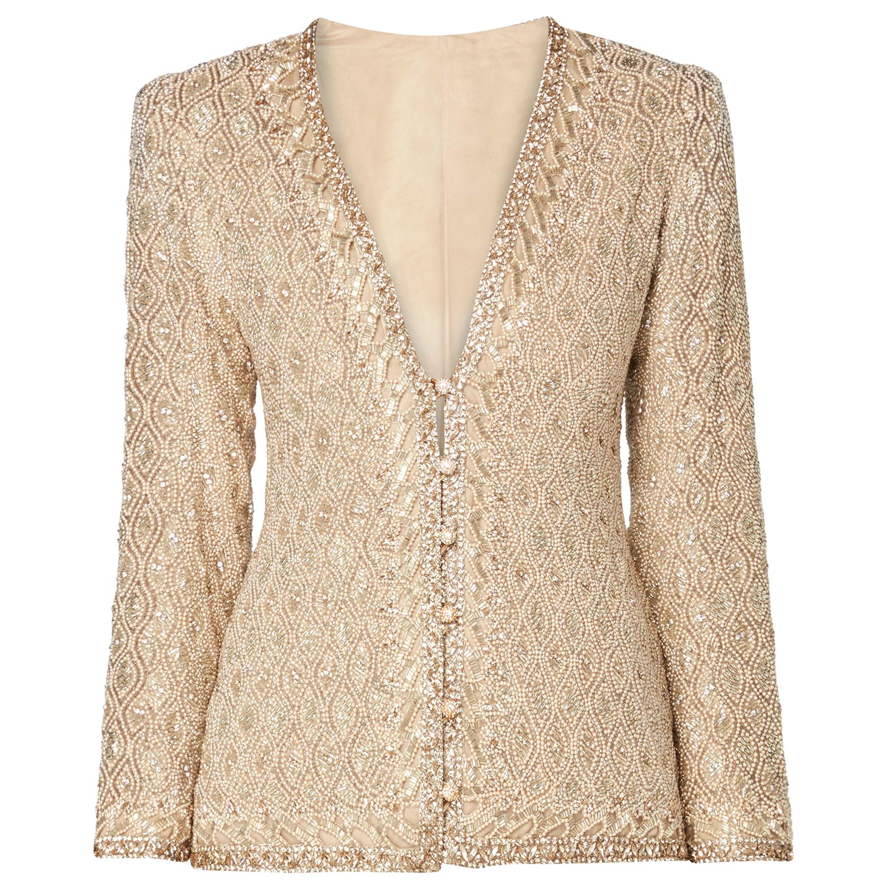Yves Saint Laurent Haute couture ivory jacket, Autumn/Winter 1974 For Sale