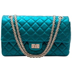 Chanel Metallic Blue Large 2.55 Handbag 