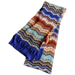 Missoni Knitted Silk Multicolor Striped Scarf